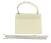 Pierre Cardin Cream Leather Structured Top Handle Satchel Bag