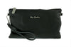 Pierre Cardin Black Leather Small Slouchy Fashion Pouch Clutch