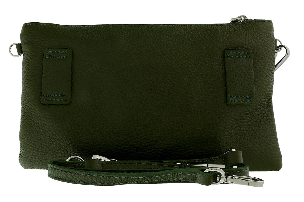 Pierre Cardin Military Leather Small Slouchy Fashion Pouch Clutch