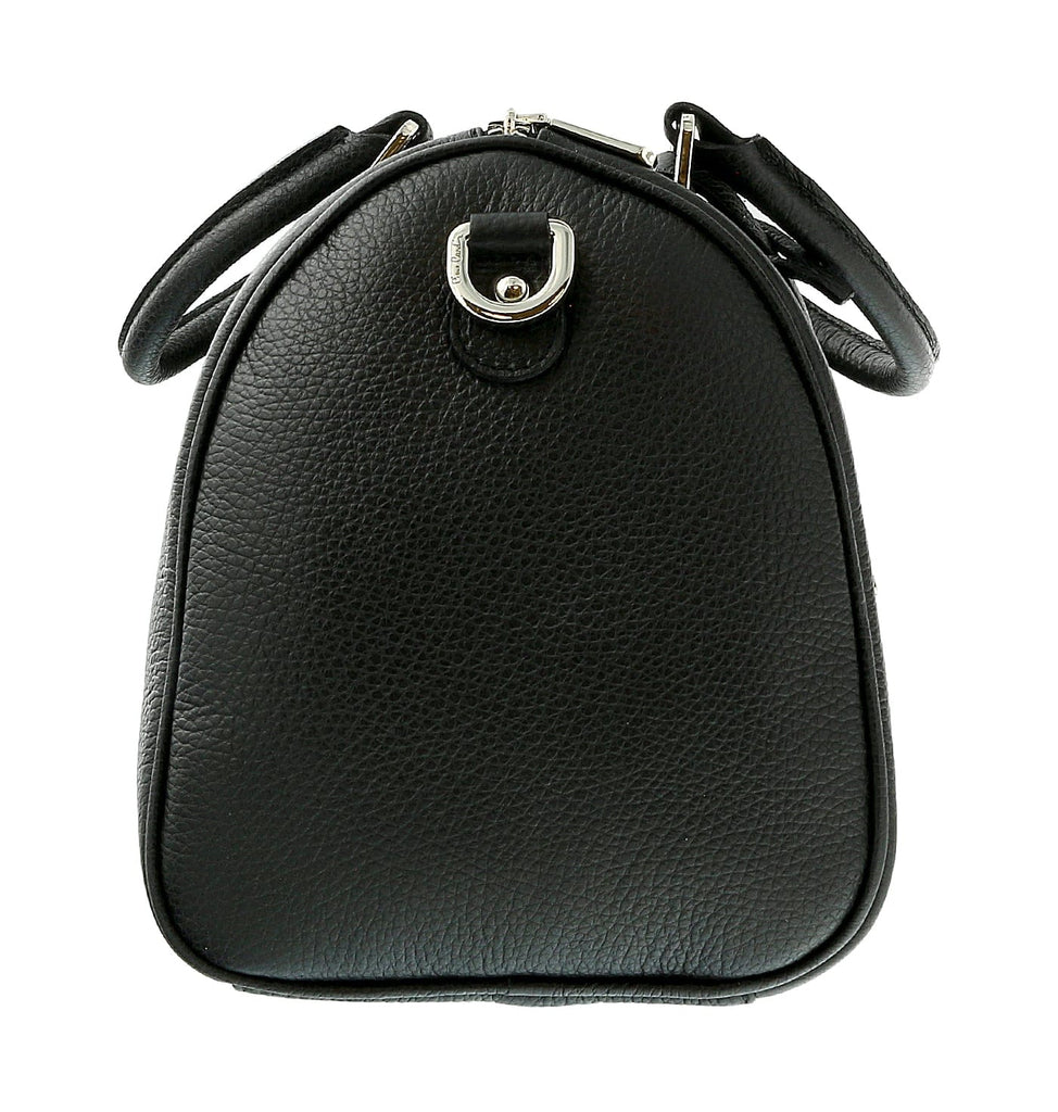 Pierre Cardin Black Leather Star Studded Medium Fashion Satchel Bag