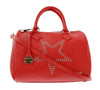 Pierre Cardin Red Leather Star Studded Medium Fashion Satchel Bag