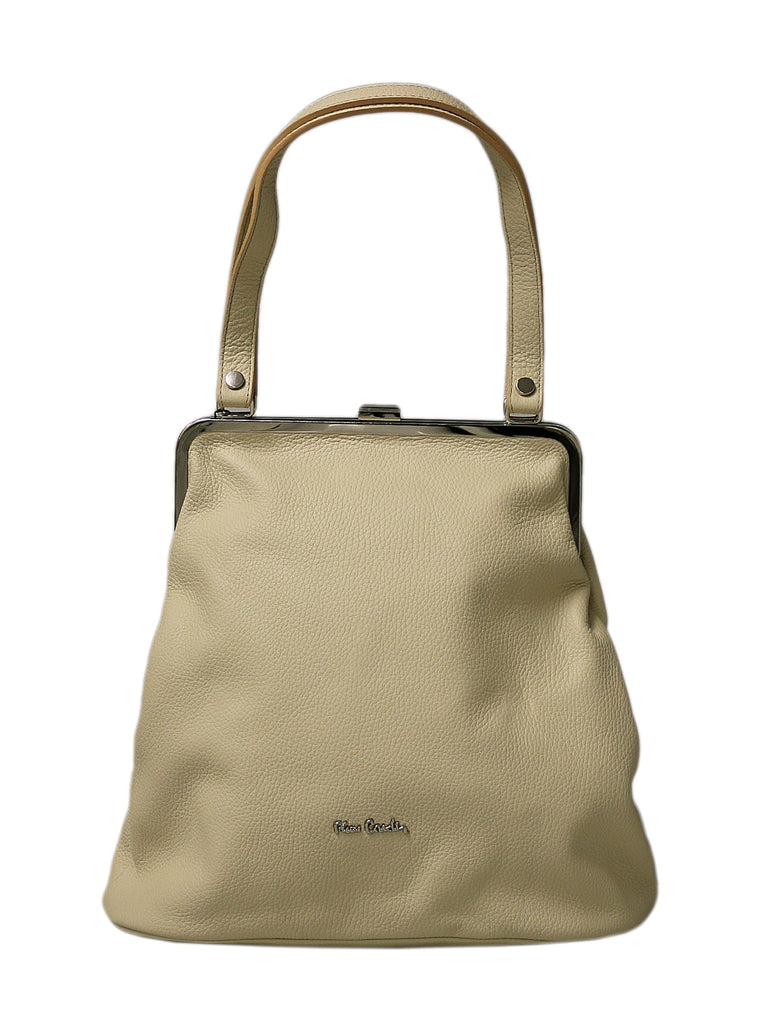 Pierre Cardin Cream Leather Medium Vintage Shoulder Bag