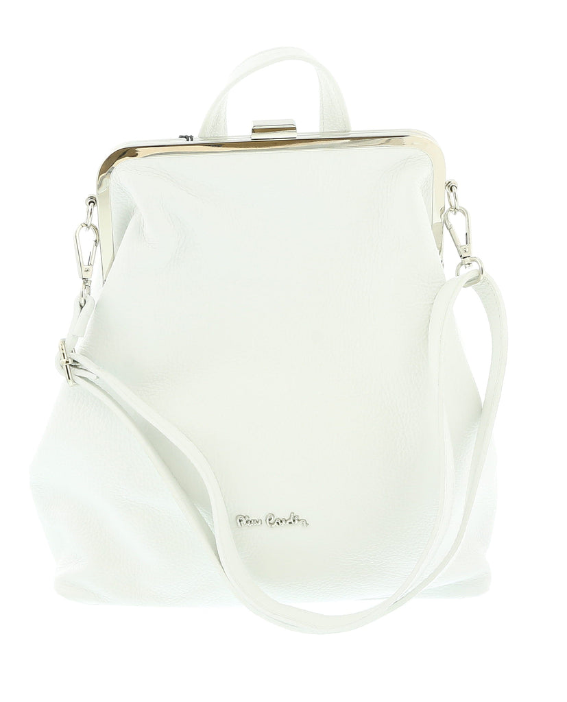 Pierre Cardin White Leather Medium Vintage Shoulder Crossbody Bag