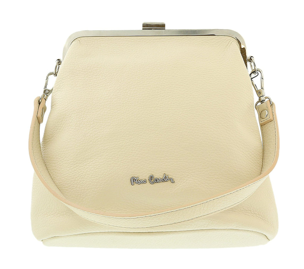 Pierre Cardin Cream Leather Small Vintage Shoulder Crossbody Bag
