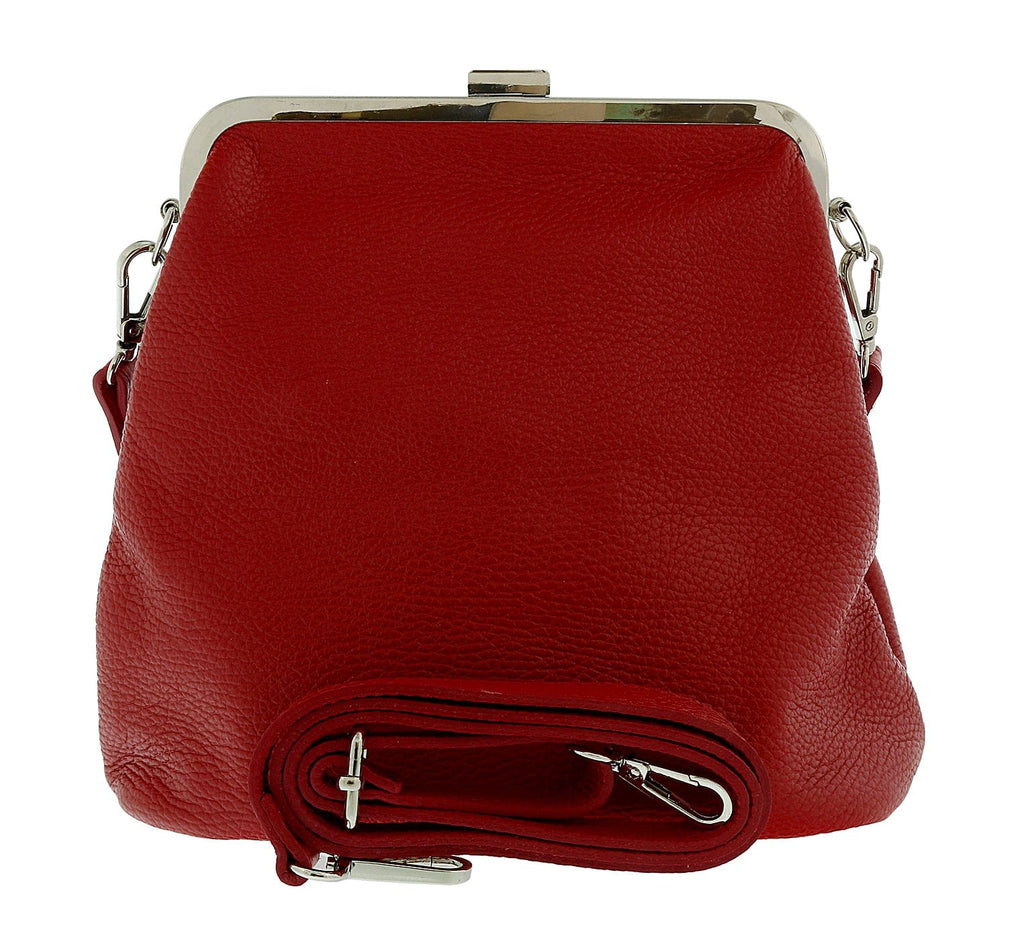 Vintage MAX MARA Red Genuine Leather Small Crossbody Bag 