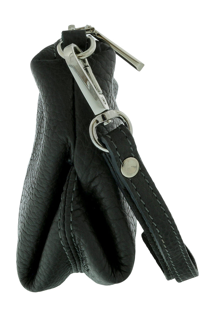 Pierre Cardin Grey Leather Soft Pouch Crossbody Bag