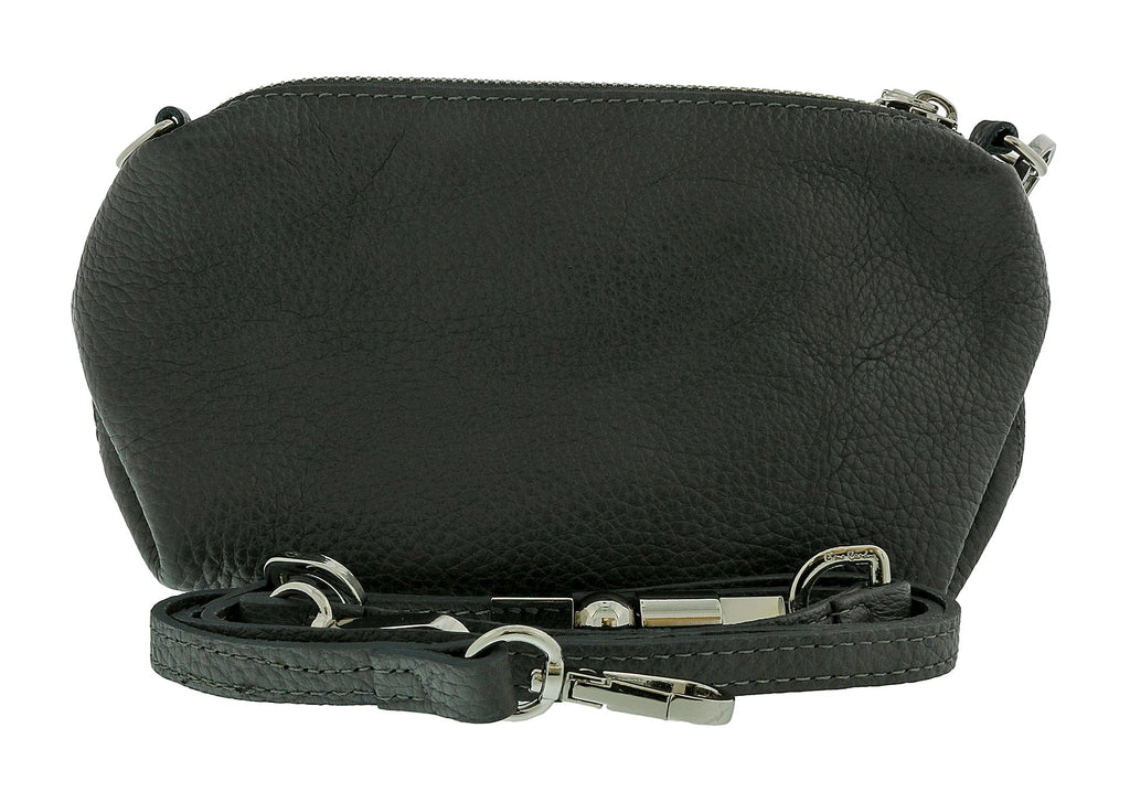 Pierre Cardin Grey Leather Soft Pouch Crossbody Bag