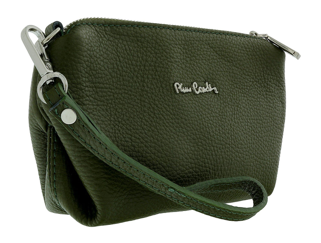 Pierre Cardin Military Green Leather Soft Pouch Crossbody Bag