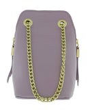 Pierre Cardin Lilac Leather Curved Structured Chain Crossbody Bag