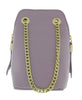 Pierre Cardin Lilac Leather Curved Structured Chain Crossbody Bag