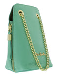 Pierre Cardin Tiffany Leather Curved Structured Chain Crossbody Bag