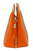 Pierre Cardin Orange Leather Curved Structured Chain Crossbody Bag