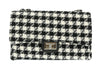 Pierre Cardin Medium  White Tweed Medium Curb Chain Shoulder Bag
