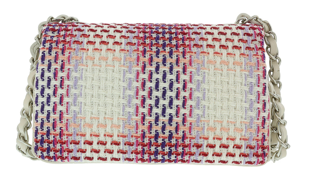 Pierre Cardin Pink Tweed Cotton Small Shoulder Bag