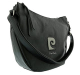 Pierre Cardin Black Leather Half Moon Relaxed Shoulder Bag