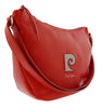 Pierre Cardin Red Leather Half Moon Relaxed Shoulder Bag