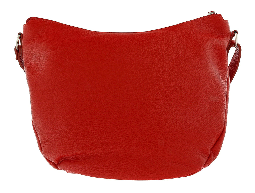 Pierre Cardin Red Leather Half Moon Relaxed Shoulder Bag
