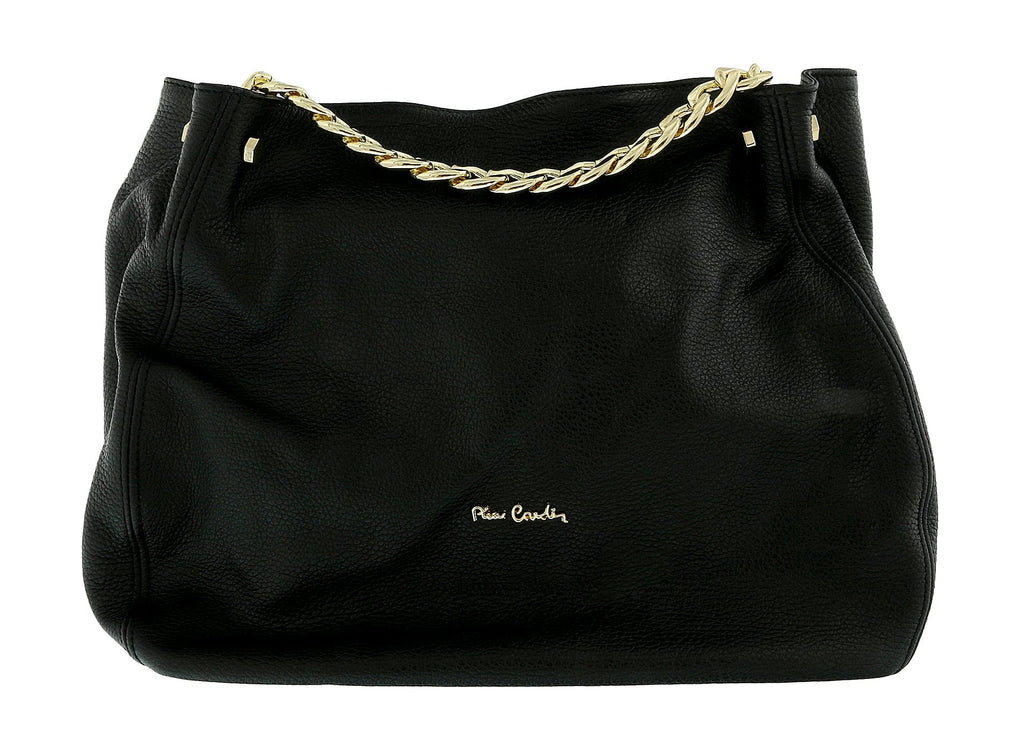 Pierre Cardin Black Leather Relaxed Bucket Bag