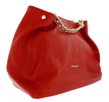 Pierre Cardin Red Leather Relaxed Bucket Bag