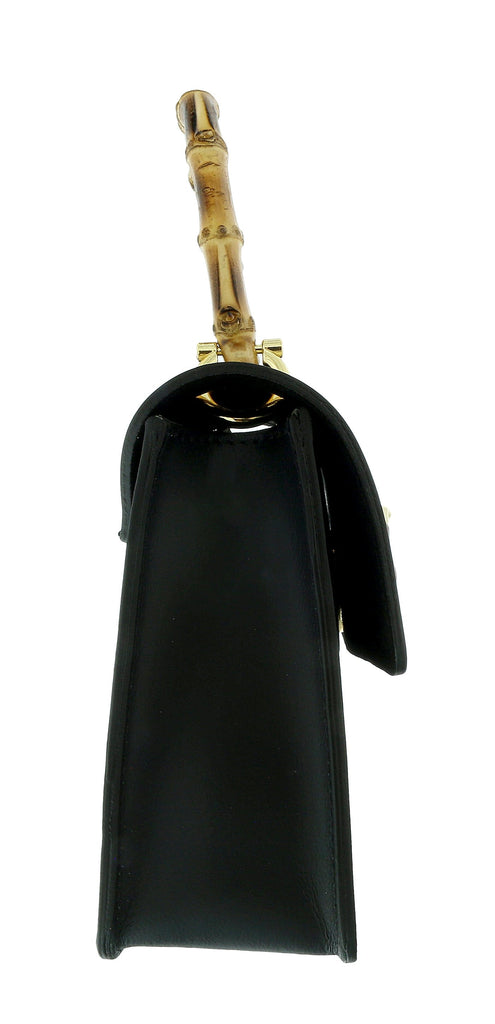 Pierre Cardin Black Leather Medium Vintage Structure Satchel Bag