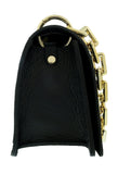Pierre Cardin Black Leather Medium Structured Acetate Strap Shoulder Bag