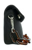 Pierre Cardin Black Leather Small Soft Acetate Havana Strap Shoulder Bag