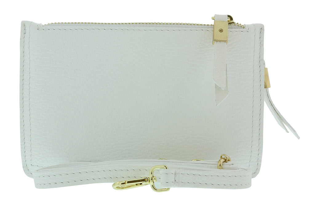 Pierre Cardin White Leather Small Structured Square Crossbody Bag
