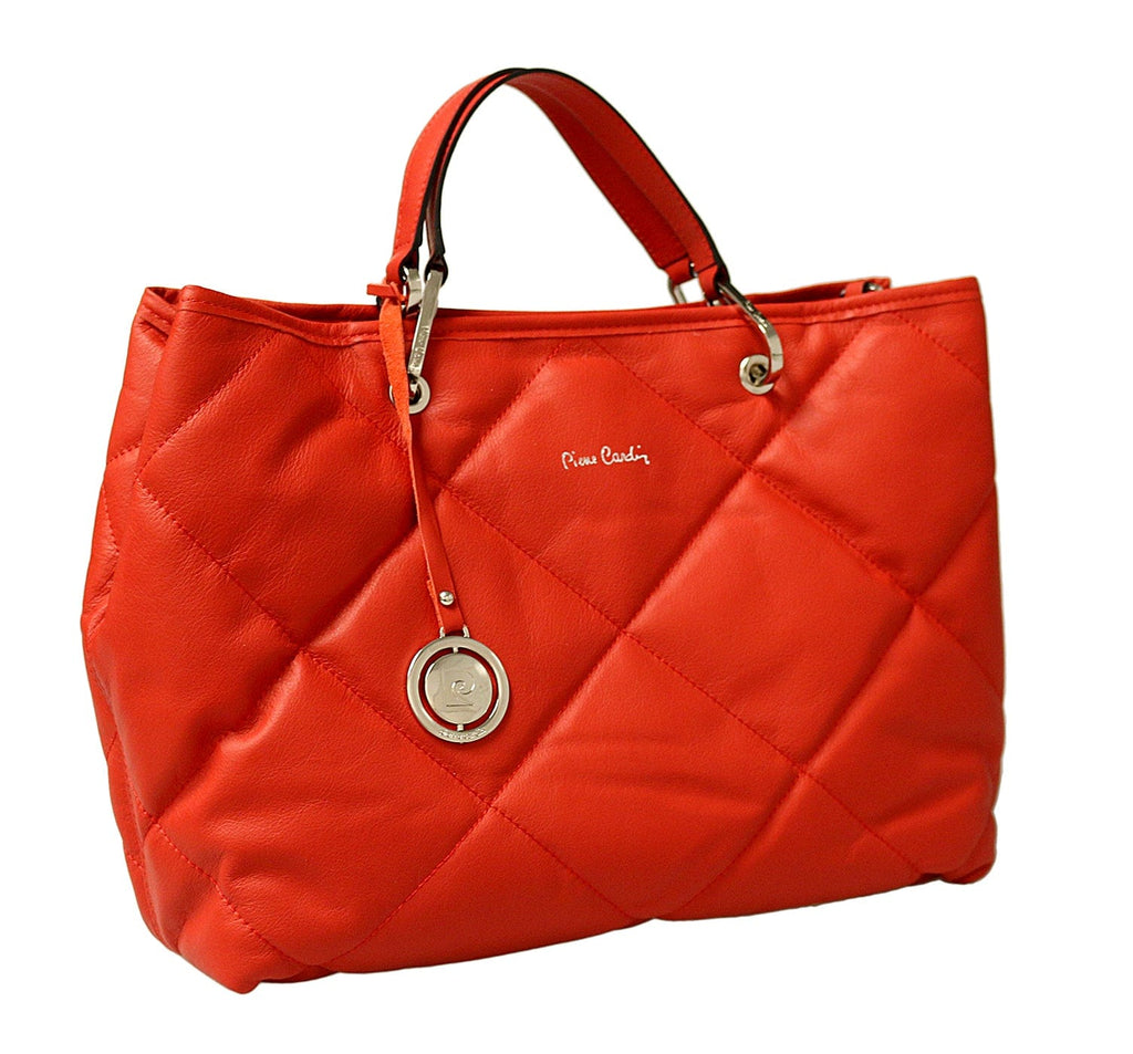 Pierre Cardin Large Red Soft Quilted Shopper Tote