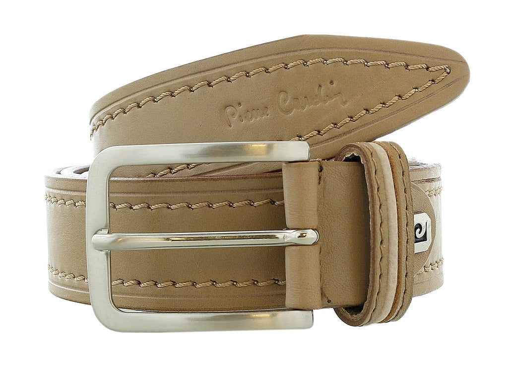 Pierre Cardin Matte Camel Classic Silver D-Ring Adjustable Belt Adjustable Mens Belt-40