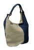 Pierre Cardin Grey Blue Leather Large Hobo Relaxed Suede Shoulder Bag