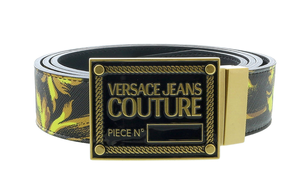 Versace Jeans Couture Baroque Pattern Signature Buckle Mens Belt Adjustable Mens Belt-One Size