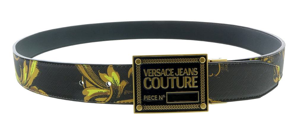 Versace Jeans Couture Baroque Pattern Signature Buckle Mens Belt Adjustable Mens Belt-One Size