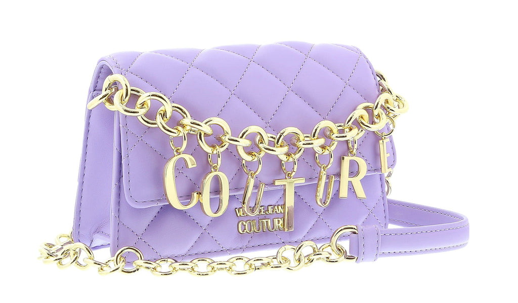 Versace Jeans Couture Lilac Charm Chain Strap Small Quilted Shoulder Bag