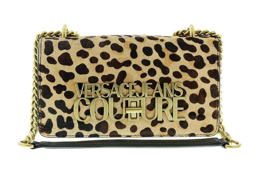 Versace Jeans Couture Animal Print  Signature Structured Medium Shoulder Bag