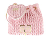 Versace Jeans Couture Pink Heart Charm Purse Small Braid Bucket Crossbody Bag