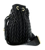 Versace Jeans Couture Black Heart Charm Purse Small Baroque Print Bucket Crossbody Bag