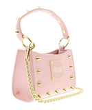 Versace Jeans Couture Pink Signature Structured Mini Crossbody Hobo Bag