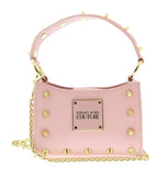 Versace Jeans Couture Pink Signature Structured Mini Crossbody Hobo Bag