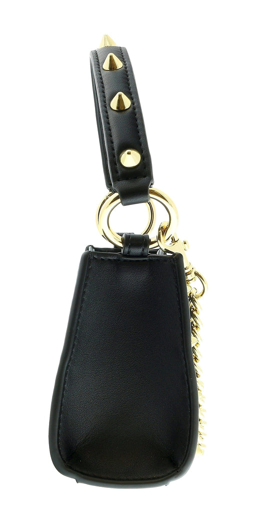 Versace Jeans Couture Black Signature Structured Mini Crossbody Hobo Bag
