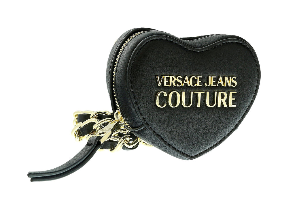Versace Jeans Couture Black/Gold Heart Shaped Mini Chain Belt Bag