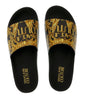 Versace Jeans Couture Black/Gold Baroque Logo Pool Slide-