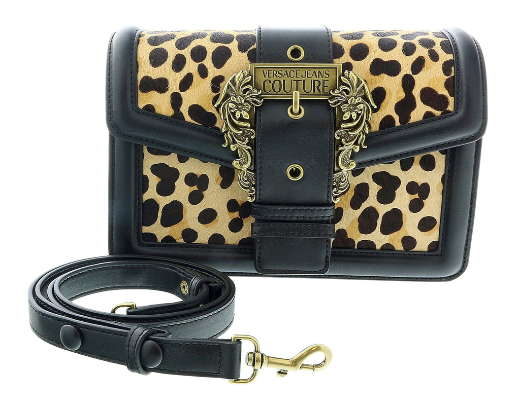 Versace Jeans Couture Small Leopard Baroque Buckle Shoulder bag