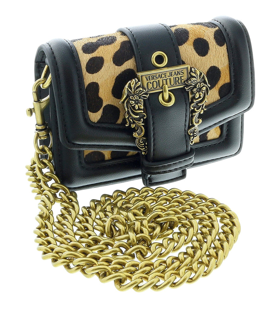 Versace Jeans Couture Small Leopard Baroque Buckle Shoulder bag