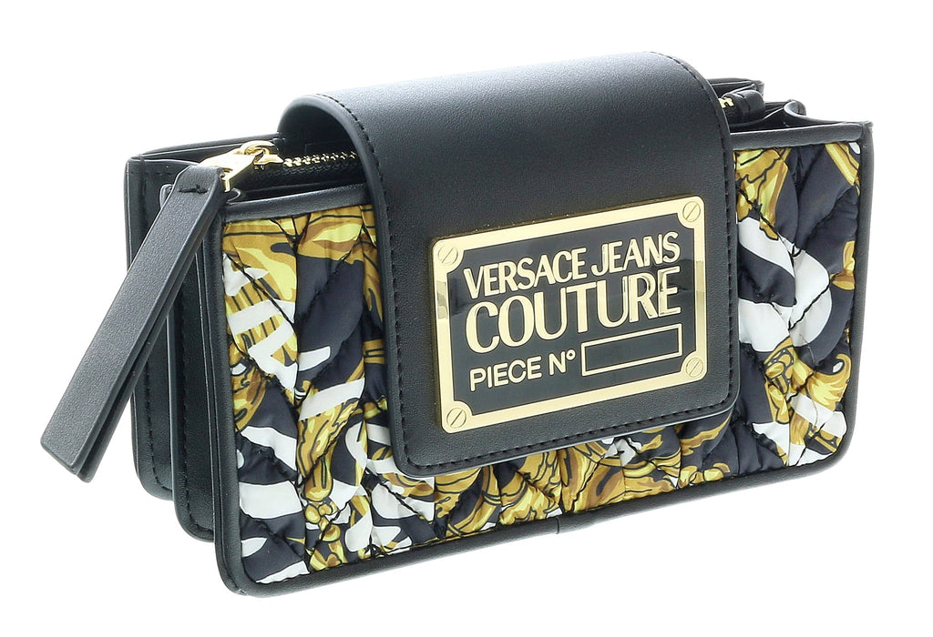 Versace Jeans Couture Small Black/Gold Baroque Mini Crossbody Bag