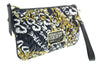 Versace Jeans Couture Small Black/Gold Baroque Stitched Pouch Wristlet Crossbody Bag