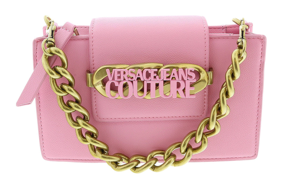 Versace Jeans Couture Small Pink Structured Mini Curb Chain Crossbody bag