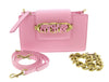 Versace Jeans Couture Small Pink Structured Mini Curb Chain Crossbody bag