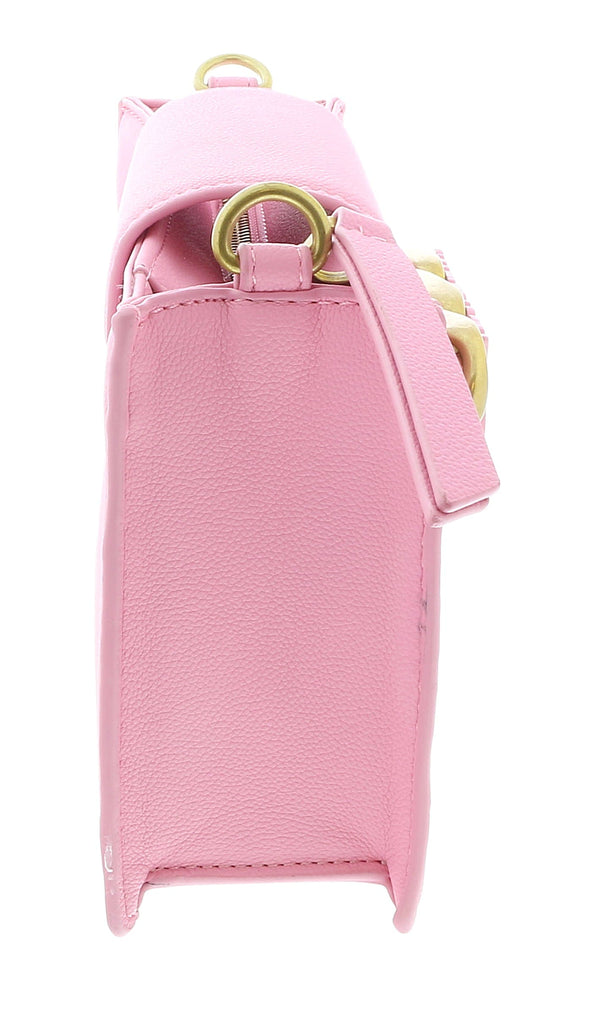 Versace Jeans Couture Small Pink Structured Mini Curb Chain Crossbody bag