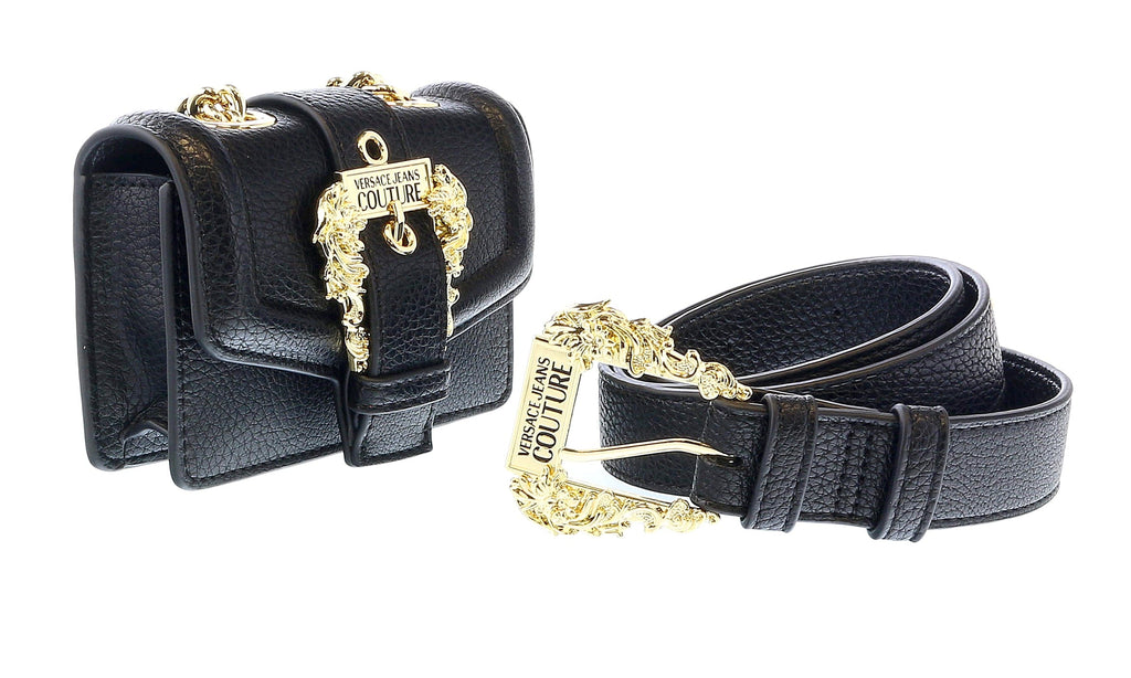 Versace Jeans Couture Black/Gold Mini Chain Belt Bag