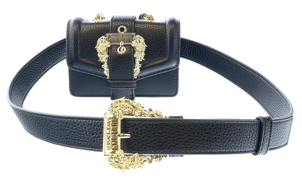 Versace Jeans Couture Black/Gold Mini Chain Belt Bag